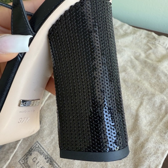 Gucci Black sandal- size 37(1/2) Sequin Marmont High Heeled
Look brand new - Picture 15 of 17